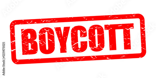 Boycott on red stamp imprint