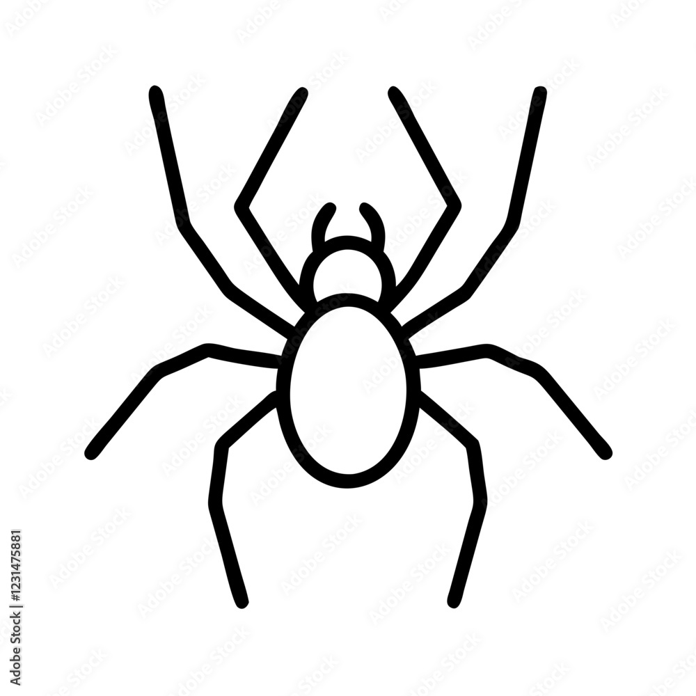Spider icon with curious mood on a transparent background Spider icon with curious mood on a transparent background