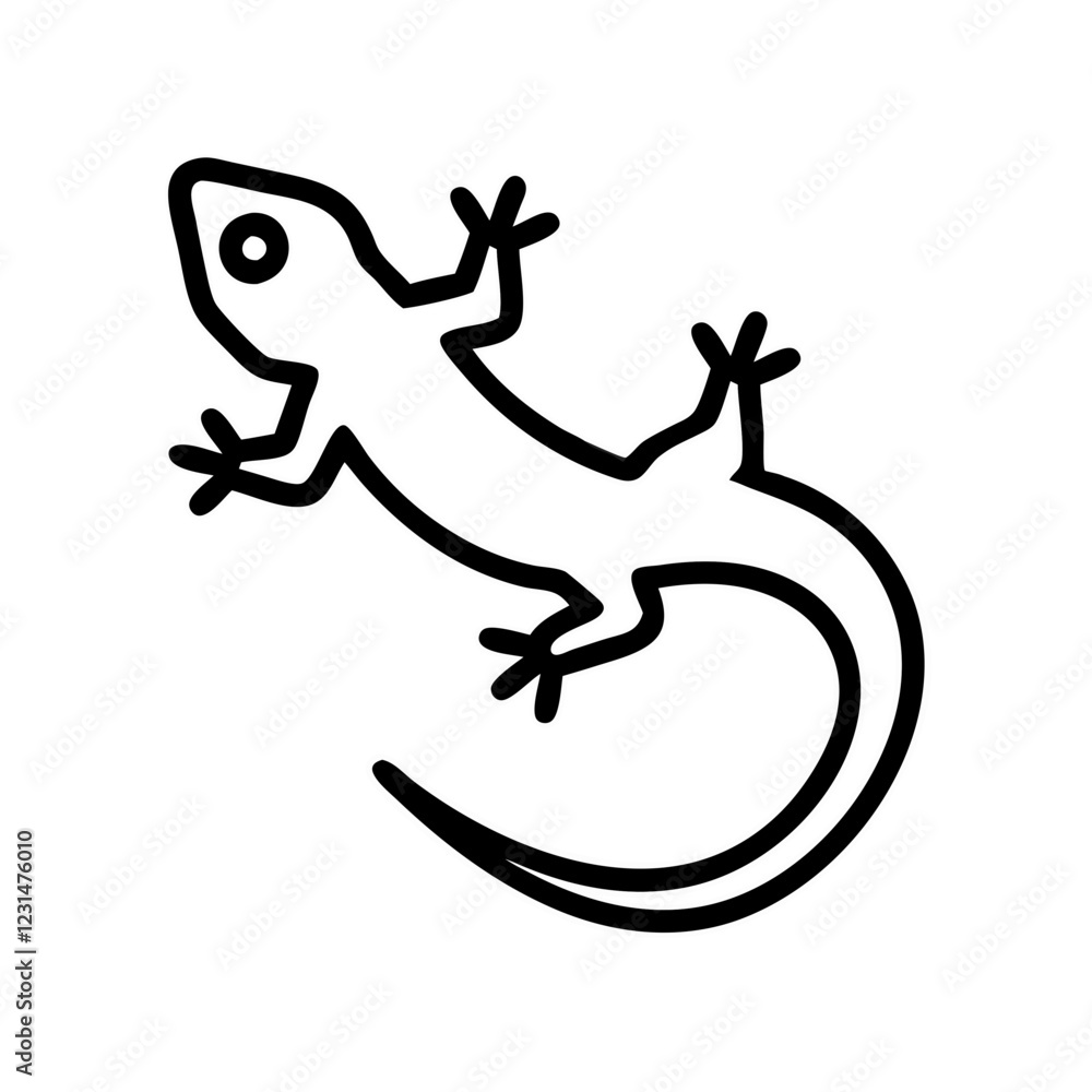 Lizard icon with curious mood crawling on a transparent background Lizard icon with curious mood crawling on a transparent background
