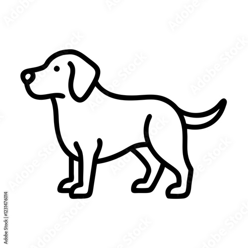 Dog icon with playful mood standing on a transparent background