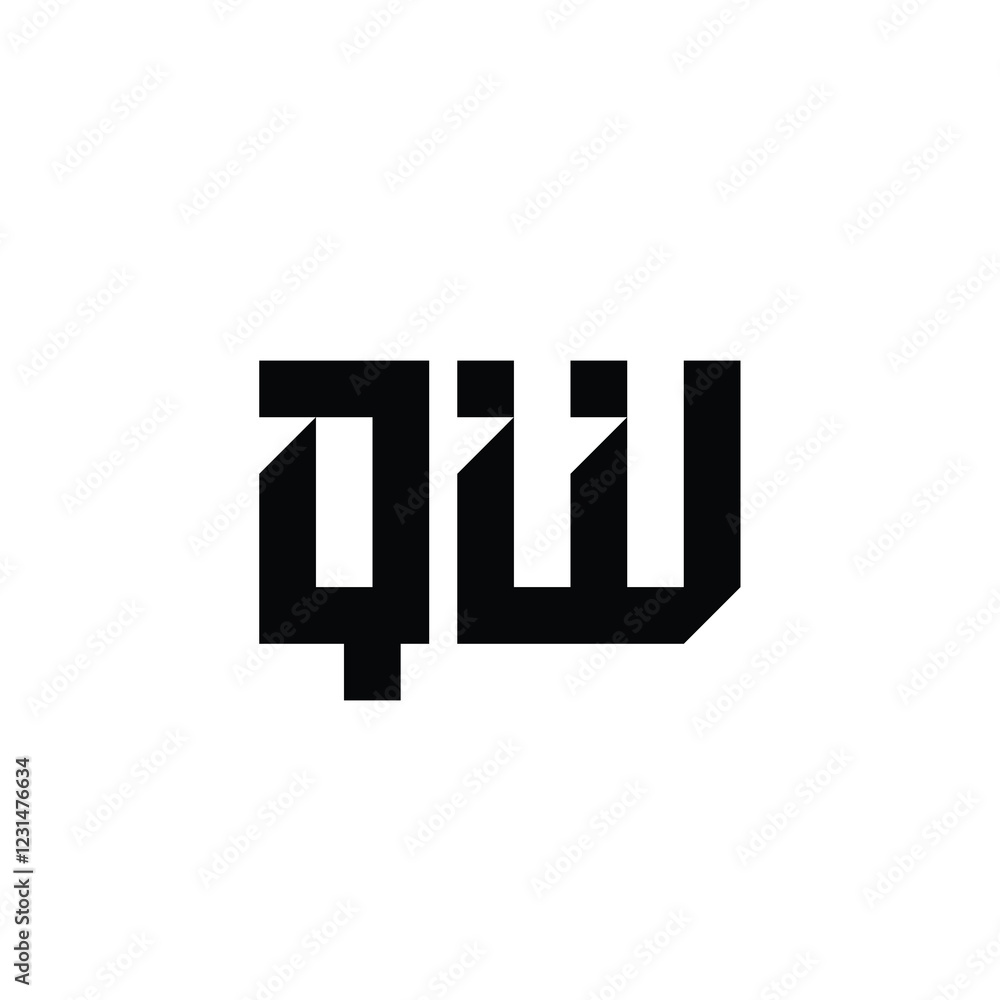 QW monogram logo design letter text name symbol monochrome logotype alphabet character simple logo QW monogram logo design letter text name symbol monochrome logotype alphabet character simple logo