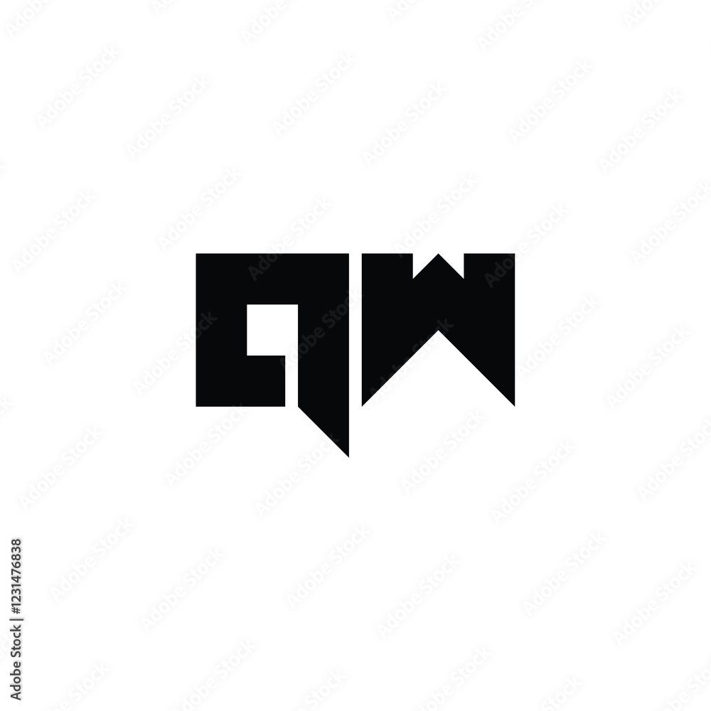 QW monogram logo design letter text name symbol monochrome logotype alphabet character simple logo QW monogram logo design letter text name symbol monochrome logotype alphabet character simple logo