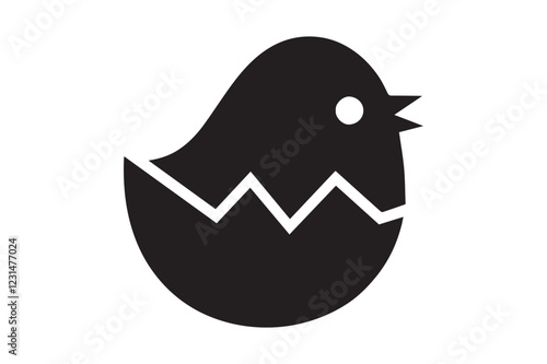 Chick Hatch Surprise icon vector, silhouette, illustration