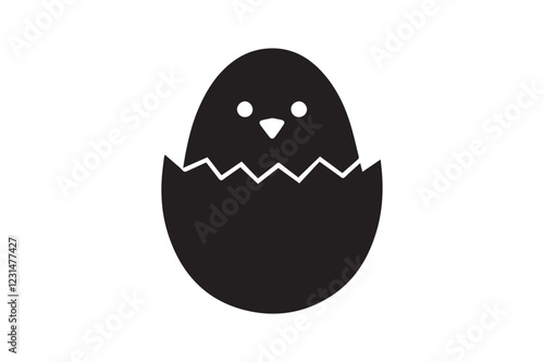 Chick Hatch Surprise icon vector, silhouette, illustration