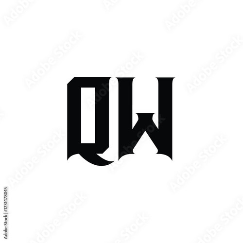 QW monogram logo design letter text name symbol monochrome logotype alphabet character simple logo