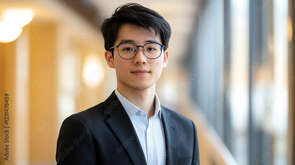 Man in suit, indoors with blurred background Man in suit, indoors with blurred background