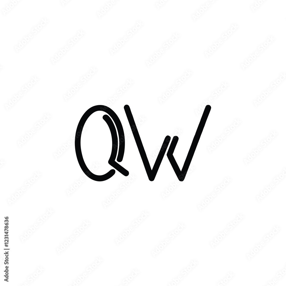QW monogram logo design letter text name symbol monochrome logotype alphabet character simple logo QW monogram logo design letter text name symbol monochrome logotype alphabet character simple logo
