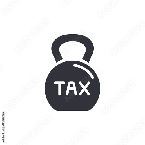 Tax weight solid icons, minimalist vector illustration ,simple transparent graphic element .Isolated on white background