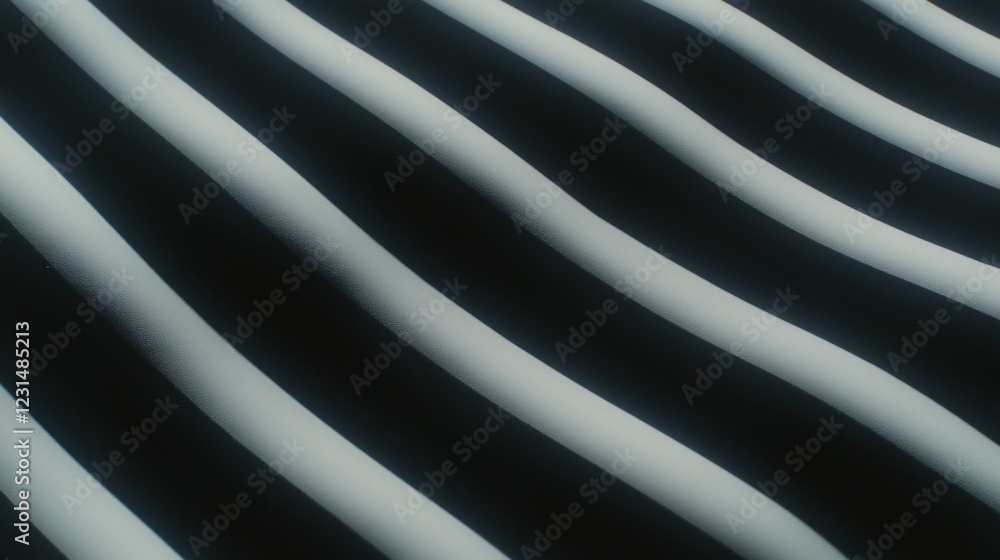 Obraz premium Abstract Gray Curved Lines on Dark Background