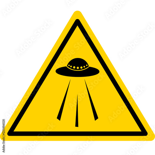 Area 51.  UFO Activity area. Alien icon. Alien warning street sign