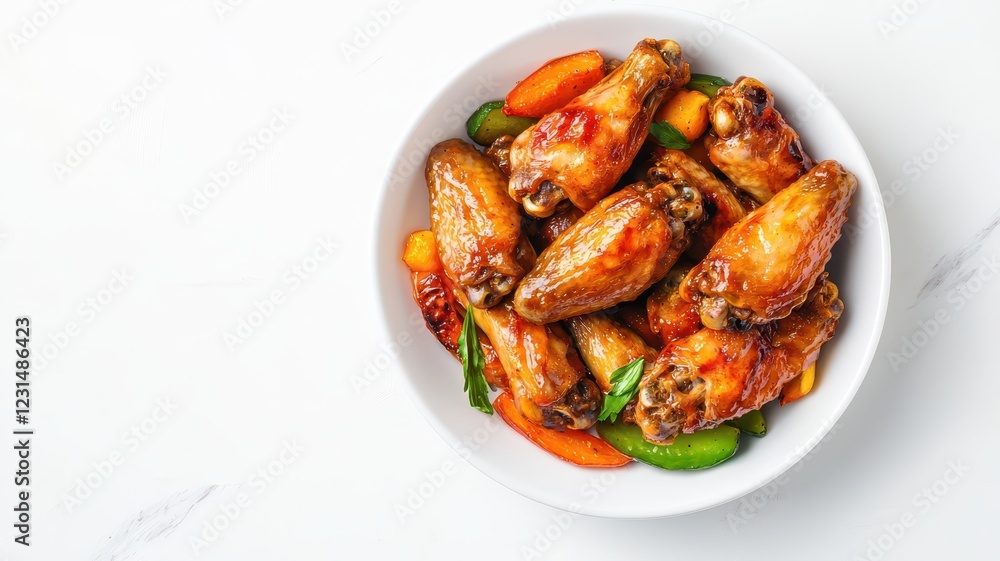 Delicious chicken wings served with roasted vegetables, perfect for your next meal or culinary project. Delicious chicken wings served with roasted vegetables, perfect for your next meal or culinary project.