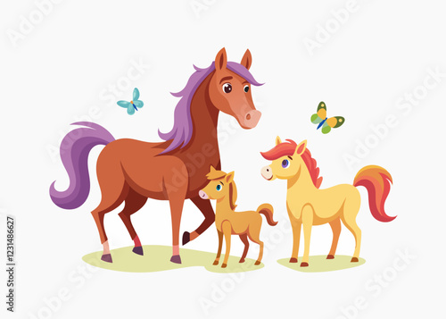 Hand drawn Valentine's day horses couple editable vector stroke saddle icon on white background