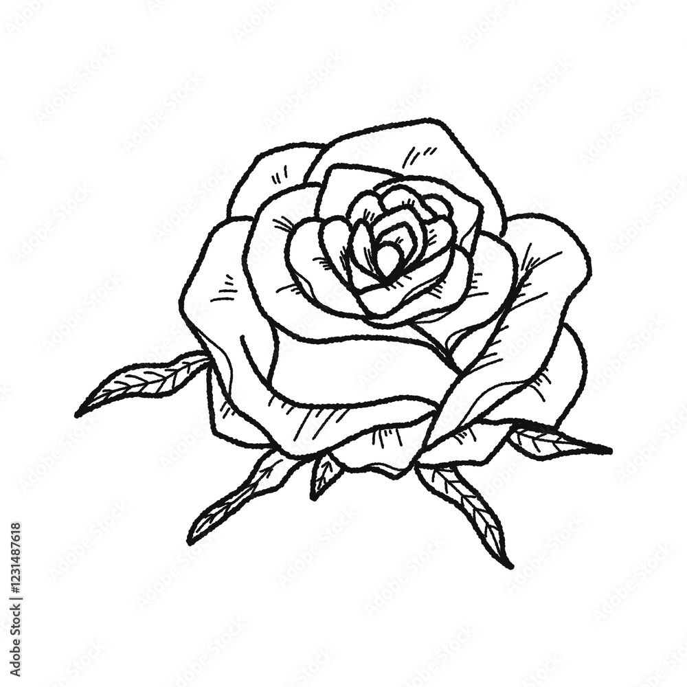 Valentine’s Day Rose Clipart Set – Hand-Drawn Floral PNG with Transparent Background