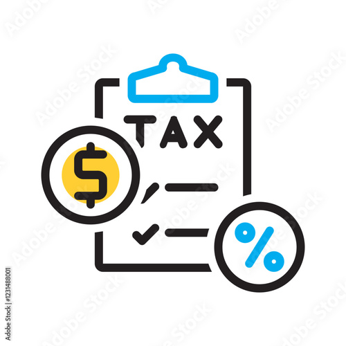 Vector multi color icon for Taxation