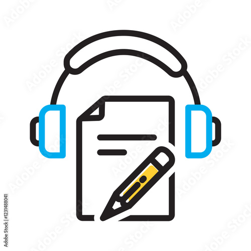 Vector multi color icon for Transcription