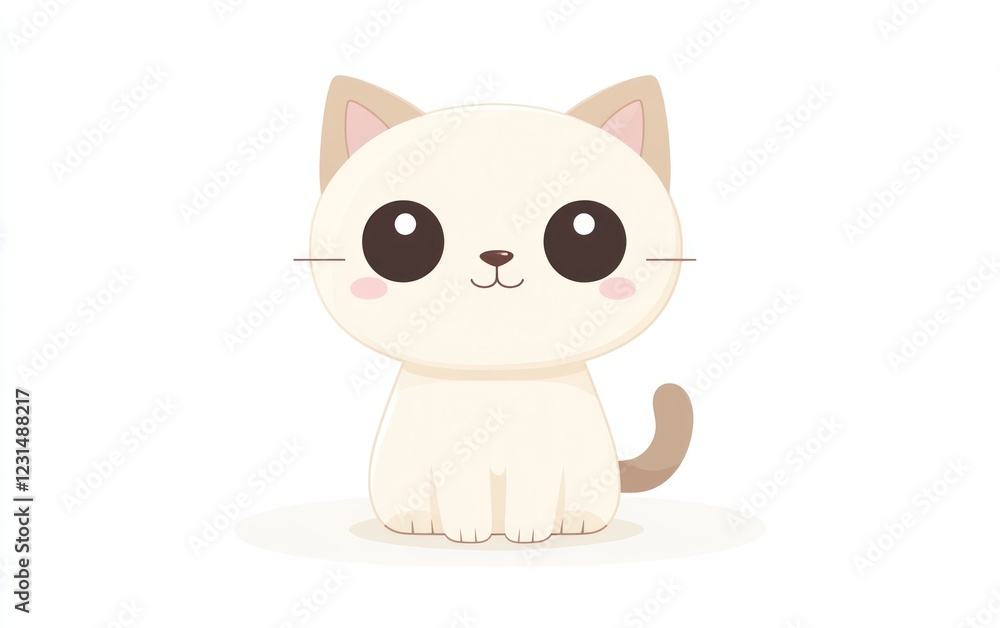 Cute cartoon kitten sitting, white background, children's book illustration (7) Cute cartoon kitten sitting, white background, children's book illustration (7)