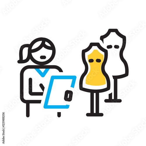 Vector multi color icon for Boutique accountant
