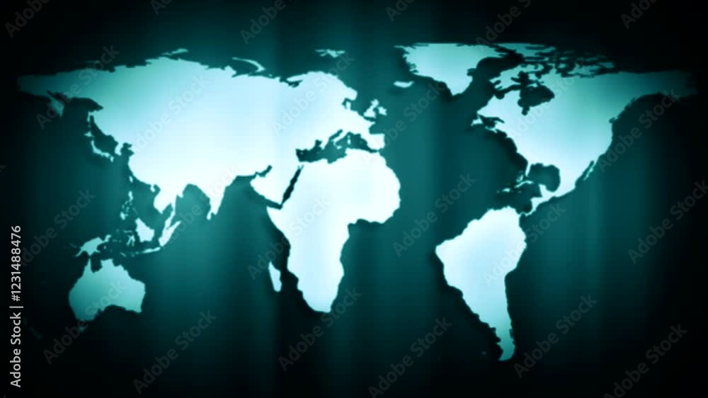 Illuminated world map displayed on a dark digital background Illuminated world map displayed on a dark digital background