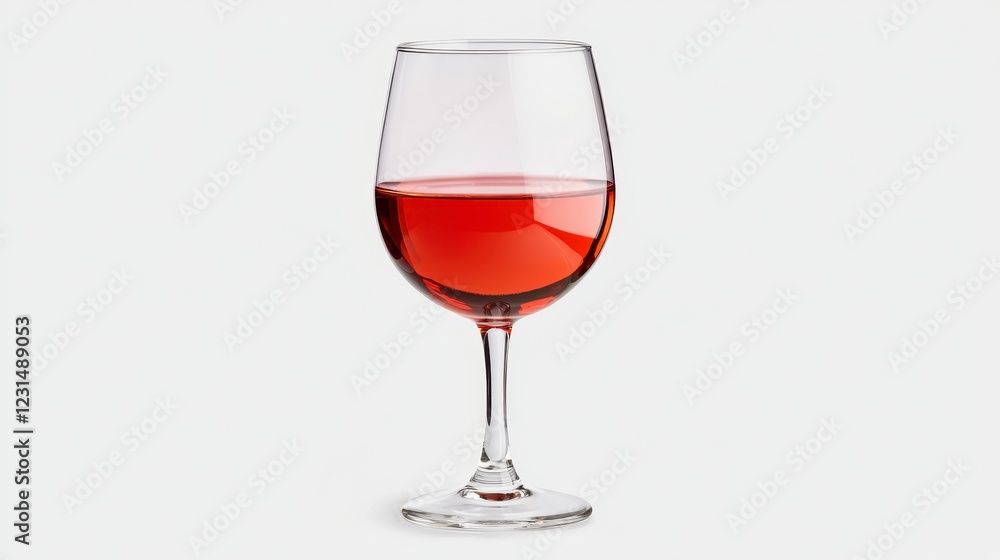 Elegant Glass of Light Pink Ros? Wine on White Background Elegant Glass of Light Pink Ros? Wine on White Background