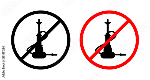 No hookah sign vector graphics collection on white background