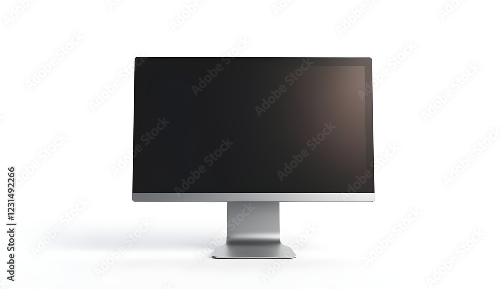 Desktop monitor with a blank screen on a white background Desktop monitor with a blank screen on a white background