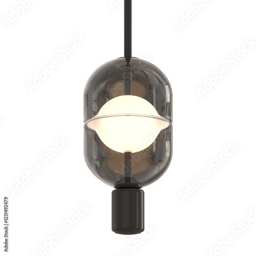 cut out interior modern lamp - with white background - elegant style -minimal pendant light
