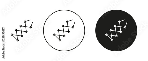 Shoe lace icons vector graphics collection on white background