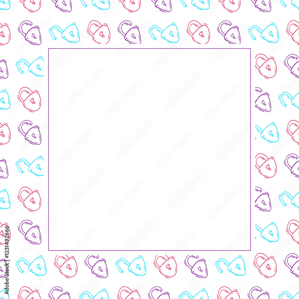 padlock frame. doodle padlock square frame. hand drawn padlock frame background. padlock background padlock frame. doodle padlock square frame. hand drawn padlock frame background. padlock background