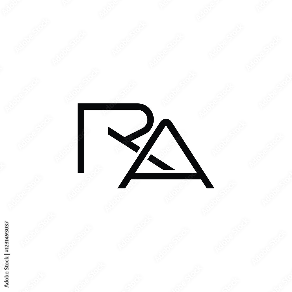 RA monogram logo design letter text name symbol monochrome logotype alphabet character simple logo RA monogram logo design letter text name symbol monochrome logotype alphabet character simple logo
