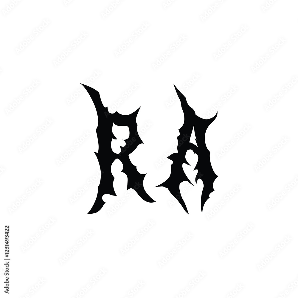 RA monogram logo design letter text name symbol monochrome logotype alphabet character simple logo RA monogram logo design letter text name symbol monochrome logotype alphabet character simple logo