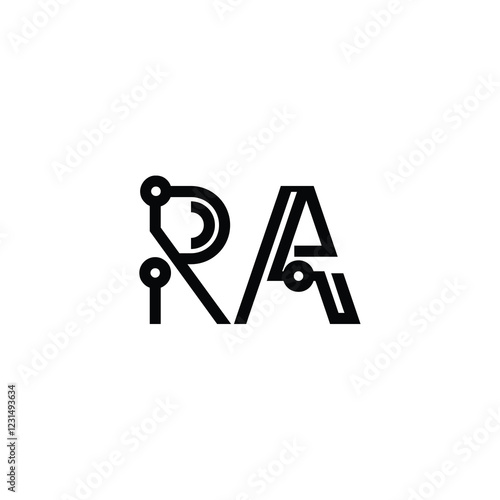 RA monogram logo design letter text name symbol monochrome logotype alphabet character simple logo