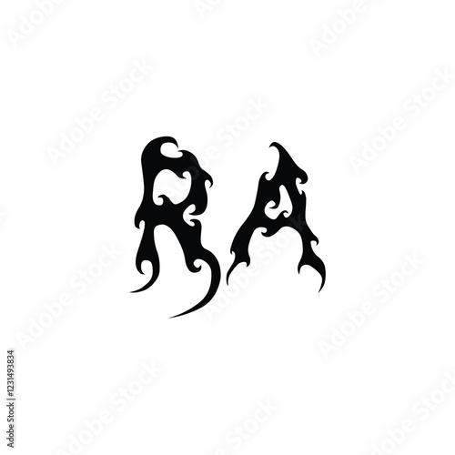 RA monogram logo design letter text name symbol monochrome logotype alphabet character simple logo