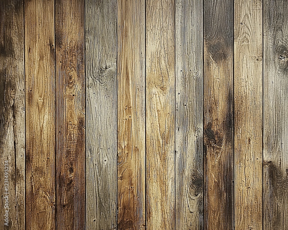 Naklejka premium Rustic weathered brown wooden planks wall texture.