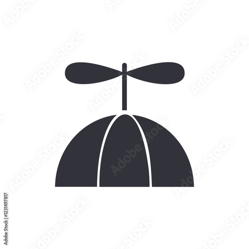 Propeller hat solid icons, minimalist vector illustration ,simple transparent graphic element .Isolated on white background