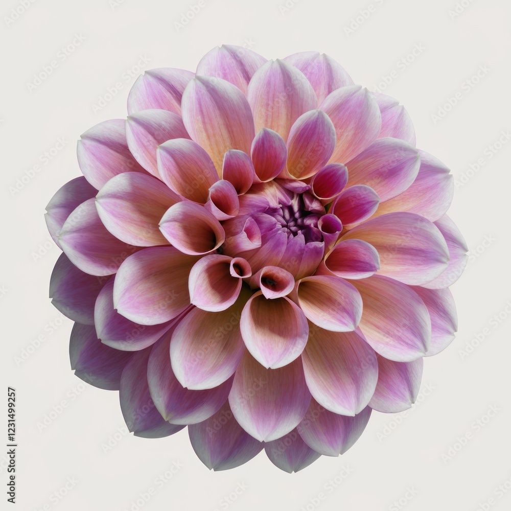 a dahlia Flower isolated on a white background a dahlia Flower isolated on a white background