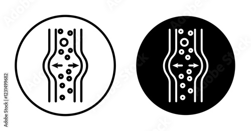 Blood clot pressure icons pack in black and white versions for web.