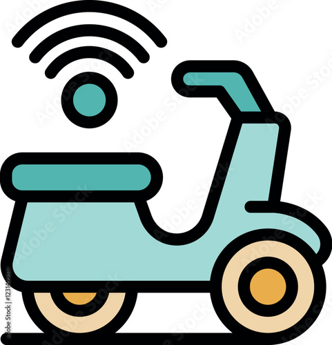 Electric scooter connected to wifi network using sharing app