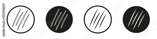 Claws scratches icons pack in black and white versions for web.