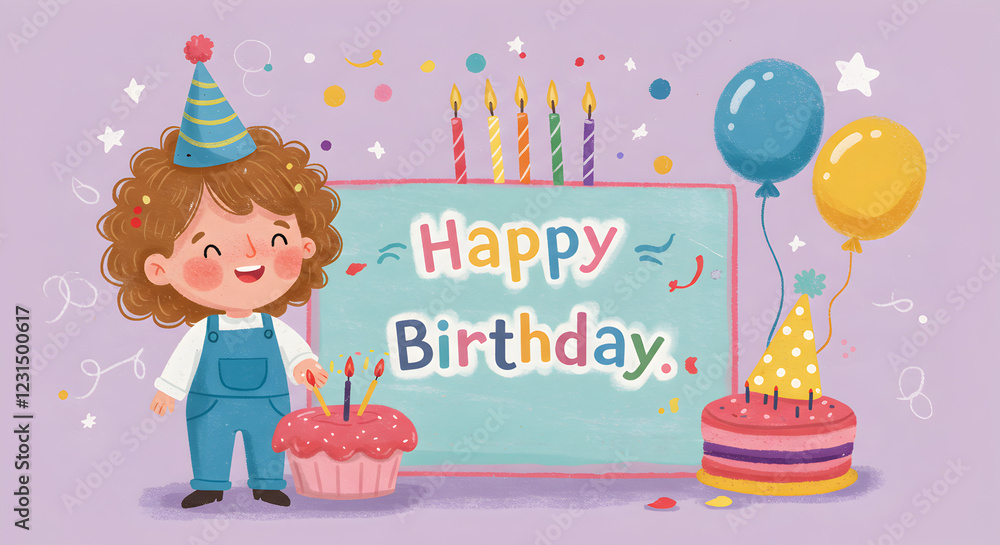 Obraz premium [Generative AI] Happy Birthday