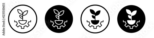 Eco industry icons pack in black and white versions for web.