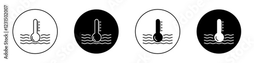 Liquid temperature icons pack in black and white versions for web.