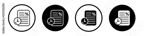 Loan rate and term icons pack in black and white versions for web.