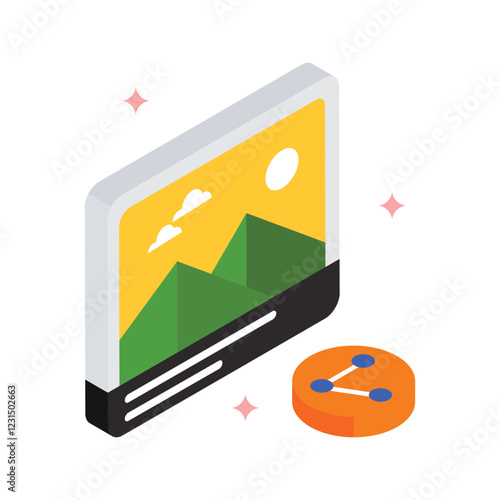 Content Sharing Vector Filled Icon Style. Eps 10 File 