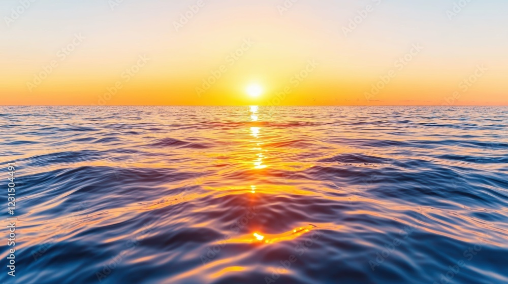 Vibrant sunset reflected on calm ocean water. Vibrant sunset reflected on calm ocean water.
