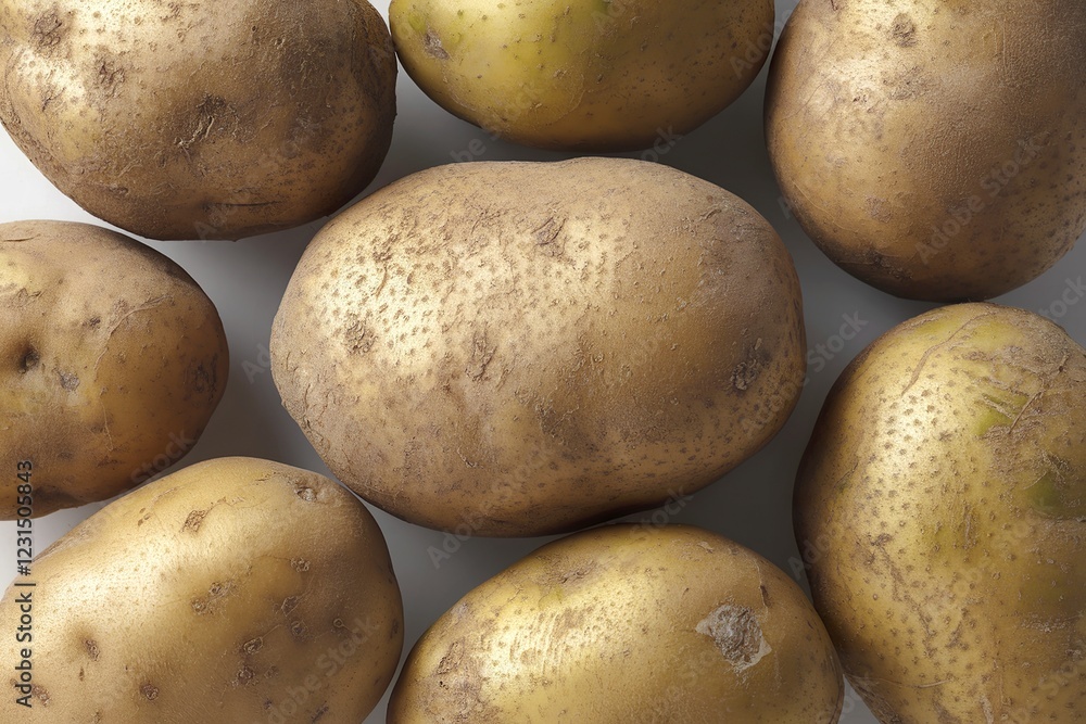 A high quality photo of a few potatoes isolated on a white background A high quality photo of a few potatoes isolated on a white background