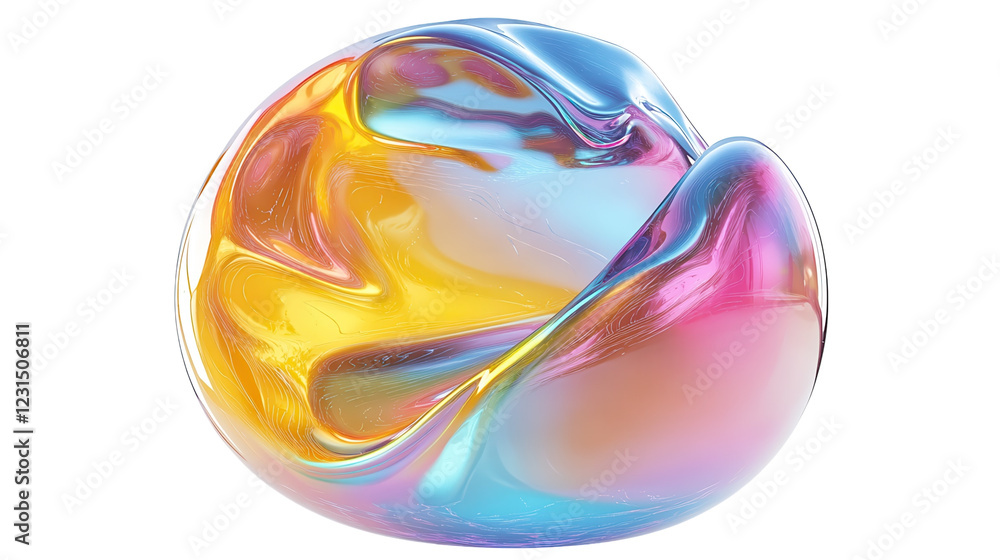 Colorful abstract swirl sculpture showcases vibrant hues and fluid shapes in a modern artistic display
