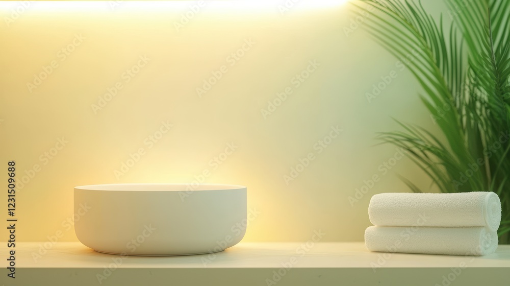 Spa bathroom Aromatherapy Setup Spa bathroom with aromatherapy diffuser, soft lighting, plants, tranquil atmosphere Spa bathroom Aromatherapy Setup Spa bathroom with aromatherapy diffuser, soft lighting, plants, tranquil atmosphere