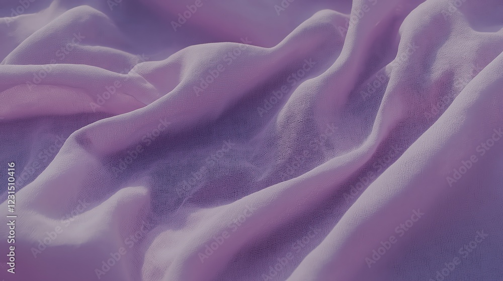 Obraz premium Abstract Pastel Purple Pink Fabric Texture Undulating Soft Light, Dreamy Ethereal Mood
