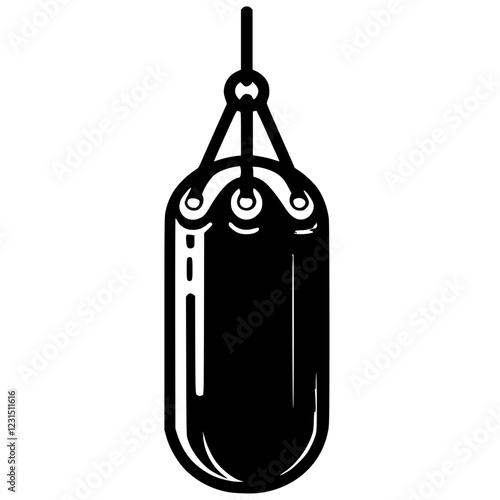 Silhouette of a punching bag