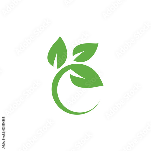 Logos of green Tree leaf ecology